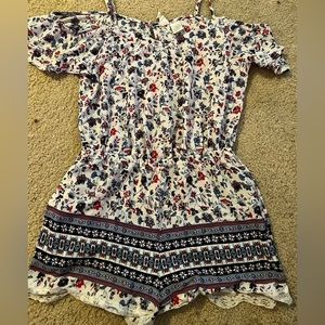 Red white and blue romper